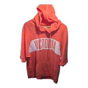 Victoria Secret Sz. Small Coral Short Sleeve Hoodie
